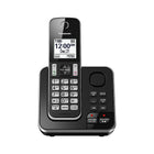 Panasonic – Téléphone sans fil KXTGD390B à 1 combiné avec répondeur, noir-Système à 1 combiné, expansible à 6 combinés
