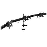 DAC MP-210 - Bras polyvalents pour trois écrans, avec base à tige filetée et étau de serrage, noir-Supporte trois écrans de jusqu'à 61 cm (24 po) et permet de voir les écrans côte à côte