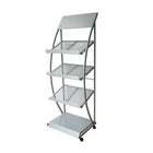 Porte-brochures à roulettes Futech à 3 tablettes, 19 "L x 15" P x 54 "H, Argent (BRH-3S)-Taille: 19 "L x 15" P x 54 "H