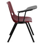Flash Furniture – Chaise coquille ergonomique avec tablette rabattable à droite, bourgogne (RUTEO1BYRTAB)-Assemblage requis