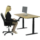 Uncaged Ergonomics – Bureau assis debout Rise Up, hauteur à réglage électrique, 60 po, bambou et cadre gris (RUGB)-Le cadre comporte 2 moteurs, 3 colonnes de levage à 3 étapes et anti-collision