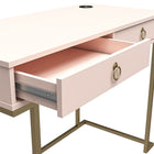 CosmoLiving by Cosmopolitan - Bureau Camila - 106,3cm L x 78,5cm H x 50cm P - Rose-Fabriqué en MDF peint et en panneaux de particules avec pieds en métal pour un look tendance à un prix abordable