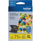 Brother – Cartouche de toner jaune LC75, rendement élevé (LC75YS)-Jaune   