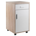 Winsome - Classeur de rangement mobile 18220 Kenner, 1 tiroir, fini bois vieilli/blanc-En bois composite, au fini blanc et bois vieilli
