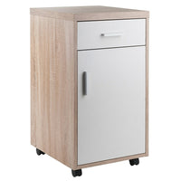 Winsome - Classeur de rangement mobile 18220 Kenner, 1 tiroir, fini bois vieilli/blanc-En bois composite, au fini blanc et bois vieilli