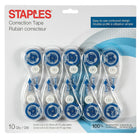 Staples - Ruban correcteur, paquet de 10-Serrez le ruban en tournant le centre rotatif dans le sens inverse des aiguilles d'une montre avec une pointe de stylo étroite