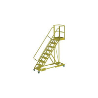 Tri-Arc – Échelle roulante à cantilever qui supporte 90 po, striée, 97 x 97 po (UCS500920242)-Matériau du cadre : Acier