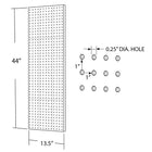 Azar Displays – Tableau mural à 1 côté avec panneau perforé, 44 x 13,5 po, noir uni, 2/paquet (771344-BLK)-1 côté