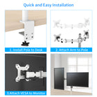 ShoppingAll - Support de bureau pour double écran LCD LED avec 2 options de montage - Blanc-8