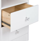 Prepac - Table de chevet Astrid WDNH-0402-1-V à 2 tiroirs, blanc Cristal-Construite de bois composites laminés non toxiques avec un panneau MDF solide