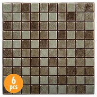 CTG – Carreaux muraux à motif carré 3D, or métallique, 6 pièces-Ensemble : livré dans une boîte de 6 feuillets de carreaux muraux de qualité supérieure, adaptés aux surfaces lisses et propres