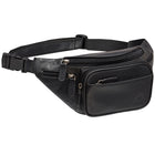 Mancini Buffalo Sac à taille Classique - Noir-Cuir de buffle pleine fleur cire grasse