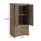 Prepac Armoire Salt Spring, gris vieilli-Dimension finies (LxHxP) : 31,5 po x 58,75 po x 22 po