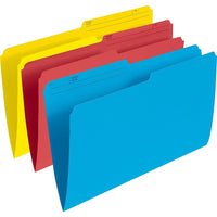 Staples Chemises de classement au format légal, couleurs variées (rouge/jaune/bleu), paq./25-Appliquez un code de couleur à vos fichiers pour faciliter l’accès à vos documents