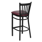 Flash Furniture - Tabouret de bar de la série HERCULES en métal noir à dossier vertical - siège en vinyle bourgogne-Siège rembourré de 2.5 po en mousse épaisse