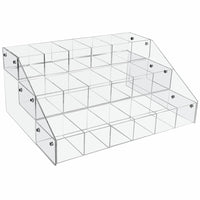 Eddie's - Présentoir de comptoir à trois niveaux - 16"P x 11-3/4"L x 7"H - Transparent-Présentoir de comptoir