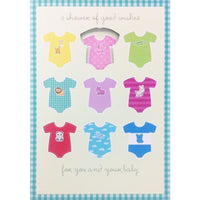 Rosedale – Cartes de souhaits et enveloppes « A Shower Of Good Wishes For You And Your Baby » 5 1/2 x 8 po, 12/paquet (15502)-Imprimées sur papier cartonné non couché de haute qualité