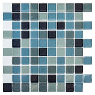 CTG Brands Square Glossy Wall Tile, 10" x 10", Blue, 6 Pack-Ensemble : livré dans une boîte de 6 feuillets de carreaux muraux de qualité supérieure, adaptés aux surfaces lisses et propres