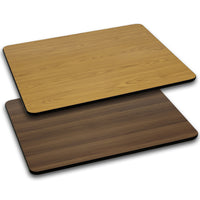 Flash Furniture – Dessus de table rectangulaire laminé et réversible de 30 x 48 po, naturel ou noix-Table de restaurant ou de banquet