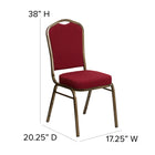 Flash Furniture – Chaise banquet empilable à dossier couronne, siège de 2,5 po, doré, tissu bourgogne (FDC01GV3169)-Coussin de siège épais de 2,5 pouces