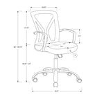 Monarch Specialties - 7460 Chaise De Bureau - Noir/Base Chrome-Dimensions du produit: 23 pouces L x 24,5 pouces P x 35,25 pouces H