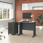Bush Business Furniture - Bureau 36 po avec classeur mobile Cubix de, ardoise/blanc spectral-Le fini en stratifié thermofusionné protège le meuble contre les rayures et les taches