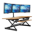 Rocelco – Support de bureau haut de gamme DADR-46 à hauteur réglable, 46 po, avec portée verticale allongée, teck-Support de bureau à hauteur réglable avec portée verticale allongée