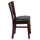 Flash Furniture – Chaise de restaurant en bois, dossier à barreaux, fini noyer, siège en vinyle noir (XUDGW018WALBKV)-Capacité de poids de 800 lb
