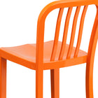 Tabouret à hauteur de comptoir de qualité commerciale pour l'intérieur / l'extérieur de 24 po en métal orange-Finition du cadre enduit en poudre orange