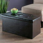 Winsome - Pouf Ashford 15 po x 29,9 po avec espace de rangement, similicuir, espresso (92627)-Se nettoie à l'aide d'un chiffon humide