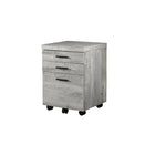 Monarch Specialties - 7401 Classeur 3 Tiroirs - Faux Bois Gris-La finition rustique la plus lisse à l’aspect bois, associée aux poignées de tiroirs noires, constitue une combinaison parfaite de styles