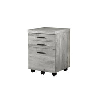 Monarch Specialties - 7401 Classeur 3 Tiroirs - Faux Bois Gris-La finition rustique la plus lisse à l’aspect bois, associée aux poignées de tiroirs noires, constitue une combinaison parfaite de styles