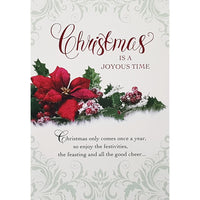 Mill Brook Studio - Cartes de souhaits avec enveloppes "Noël est un joyeux temps" - 5-3/8 po x 7-3/4 po - Anglais - Paquet de 18-Carte de souhaits
