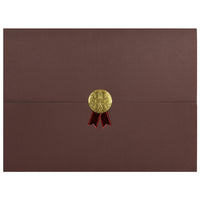 St. James - Porte-certificats/porte-documents - Sceau d'or avec ruban rouge - brun - paquet de 5-Ajoutez une touche d'élégance, de cérémonie et de sincérité à l'attribution de reconnaissance