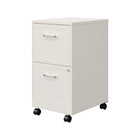 Hirsh - Classeur vertical de 18 po à 2 tiroirs, mobile et pratique - blanc perle-Suspension à glissière brevetée souple