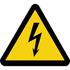 Accuform Signs - Étiquettes De Sécurité Avertissement Iso - Électricité, 2po x 2po, Vinyle, Pictogramme-Type d'affichage Adhésif