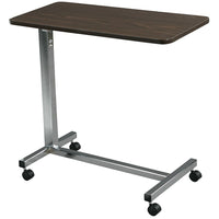 Drive Medical - Table de lit à plateau non inclinable, chromé-Chrome, acier