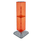 Azar Displays – Présentoir standard à panneaux perforés emboîtables sur 4 côtés, type tour, 40 x 8 x 8 po, orange (703387-ORG)-Pivote sur une base lestée
