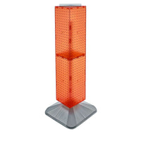 Azar Displays – Présentoir standard à panneaux perforés emboîtables sur 4 côtés, type tour, 40 x 8 x 8 po, orange (703387-ORG)-Pivote sur une base lestée