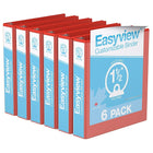 Davis Group Super offre Easyview, Reliure View à anneaux ronds 1.5 po, personnalisable, paquet de 6 - Rouge-3 Reliure À Anneaux