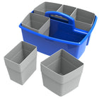 Storex grand caddy avec godets de rangement - bleu - paquet de 2-Poignée confortable