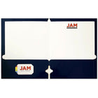 JAM Paper – Chemises scolaires à 3 trous et à 2 pochettes, plastifiée et lustrée, bleu marine, 100/paquet (385GHPnab)-Capacité de 200 feuilles