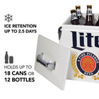 Miller Lite - Glaciere retro avec ouvre-bouteille, 13 L (14 q), Blanc-Ouvre-bouteille integre