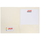 JAM Paper Chemise fini lin à deux pochettes, 9 x 12 po, ivoire, 12/paq.-2 pochettes
