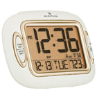 Marathon – Horloge atomique avec température date et réveille-matin, blanc-Installation facile