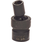 Gray Tools – Douille cardan universel de 3/8 x 3/8 po, 6 pans, longueur standard, noir-Taille : 3/8 po