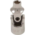 Gray Tools – Douilles cardan universel de 6 mm x 1/4 po, 6 pans, longueur standard, chromé-Taille : 6 mm