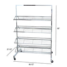 Eddie's - Étagère à chaussures chromée avec 8 tablettes - Hauteur de 65" - Chrome (214995-1)-Métal