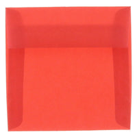 JAM Paper Enveloppes translucides carrées de 6 x 6 po, rouge primaire, 50/paquet-Enveloppes translucides en papier rouge