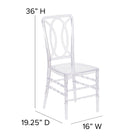 Flash Furniture Chaise empilable cristal glacé de Flash Elegance avec dossier design du créateur-Haute résistance aux chocs